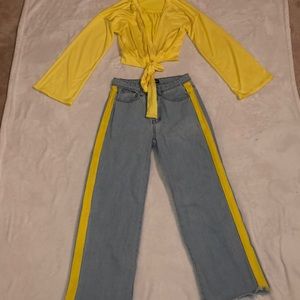 Jeans with Yellow Stripe
